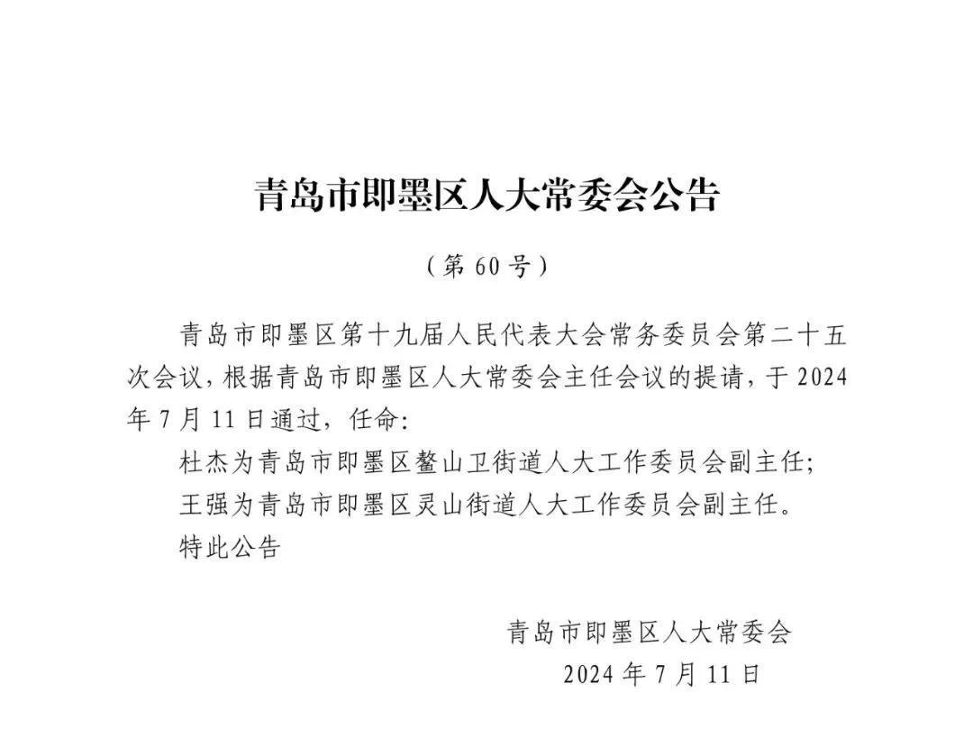 11月8日青岛市人事任免动态更新