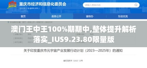 澳门王中王100%期期中,整体提升解析落实_IUS9.23.80限量版