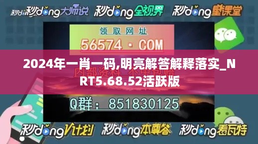 2024年一肖一码,明亮解答解释落实_NRT5.68.52活跃版