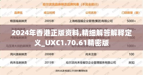 2024年香港正版资料,精细解答解释定义_UXC1.70.61精密版