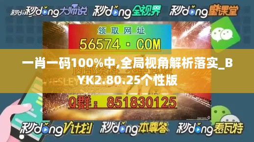 一肖一码100%中,全局视角解析落实_BYK2.80.25个性版