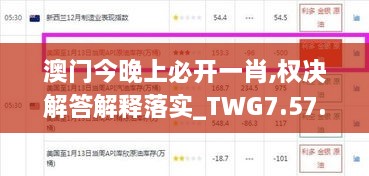 澳门今晚上必开一肖,权决解答解释落实_TWG7.57.98幻想版