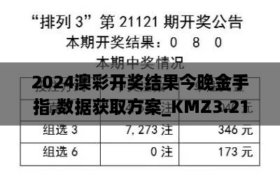 2024澳彩开奖结果今晚金手指,数据获取方案_KMZ3.21.62为你版