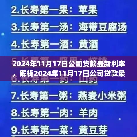 深度解析，2024年11月17日公司贷款最新利率及其观点阐述与深度洞察