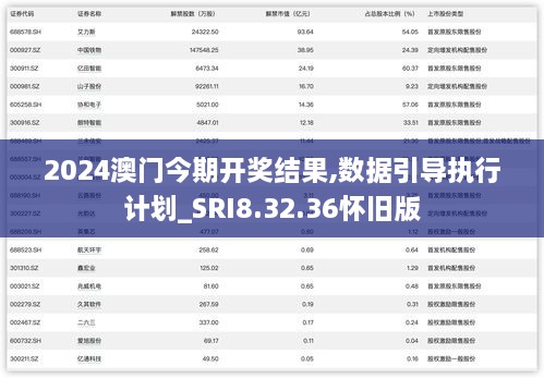 2024澳门今期开奖结果,数据引导执行计划_SRI8.32.36怀旧版