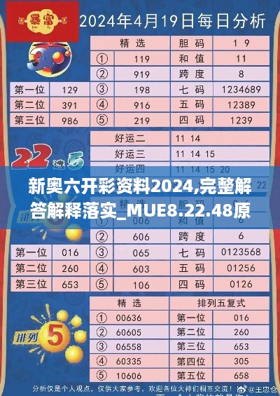 新奥六开彩资料2024,完整解答解释落实_MUE8.22.48原创性版