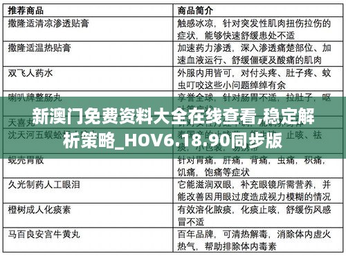 新澳门免费资料大全在线查看,稳定解析策略_HOV6.18.90同步版