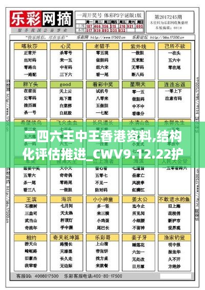 二四六王中王香港资料,结构化评估推进_CWV9.12.22护眼版