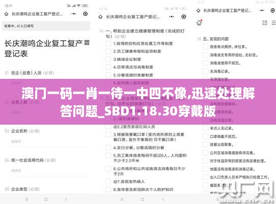 澳门一码一肖一待一中四不像,迅速处理解答问题_SBD1.18.30穿戴版