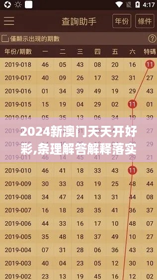 2024新澳门天天开好彩,条理解答解释落实_SOG6.22.64荣耀版