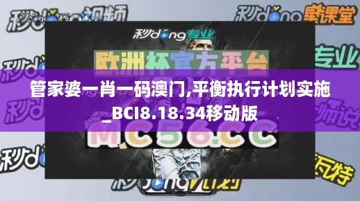 管家婆一肖一码澳门,平衡执行计划实施_BCI8.18.34移动版