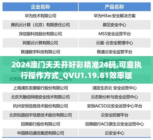 2024澳门天天开好彩精准24码,可靠执行操作方式_QVU1.19.81效率版