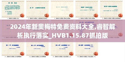 2024年新奥梅特免费资料大全,睿智解析执行落实_HVB1.15.87抓拍版