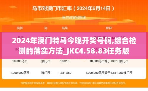 2024年澳门特马今晚开奖号码,综合检测的落实方法_JKC4.58.83任务版