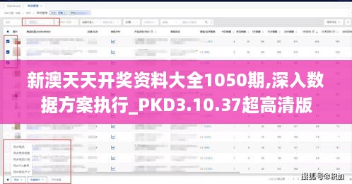 新澳天天开奖资料大全1050期,深入数据方案执行_PKD3.10.37超高清版