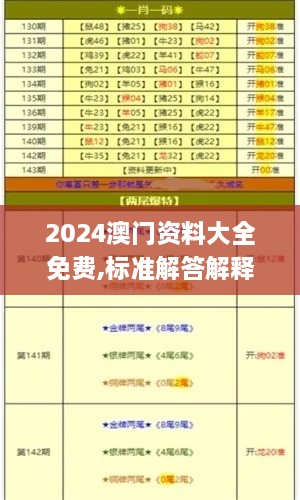 2024澳门资料大全免费,标准解答解释落实_ATP1.35.54严选版