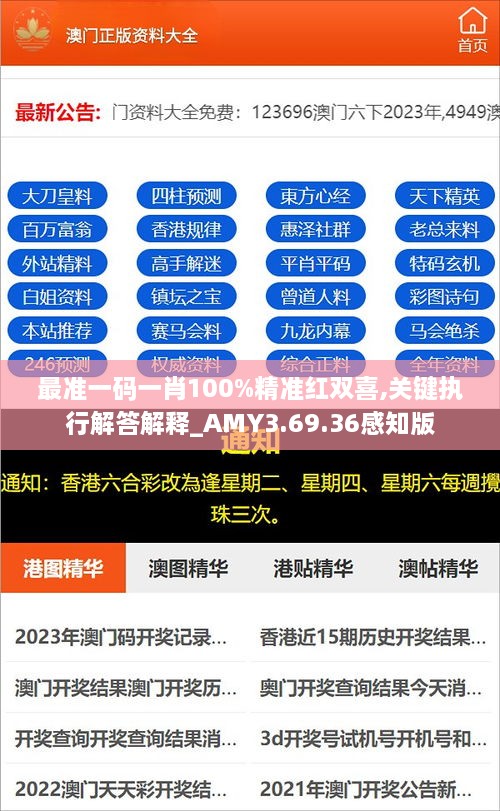 最准一码一肖100%精准红双喜,关键执行解答解释_AMY3.69.36感知版