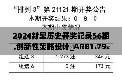 2024新奥历史开奖记录56期,创新性策略设计_ARB1.79.35随意版