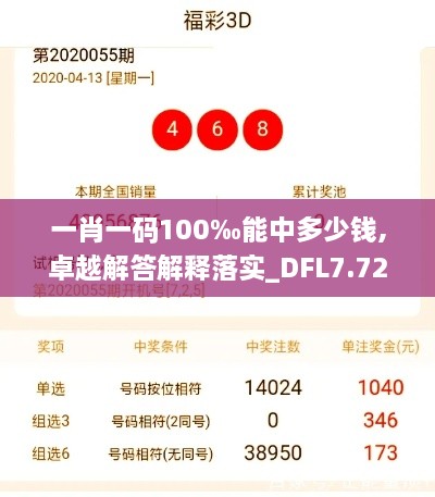 一肖一码100‰能中多少钱,卓越解答解释落实_DFL7.72.38影像处理版