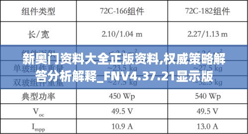 新奥门资料大全正版资料,权威策略解答分析解释_FNV4.37.21显示版