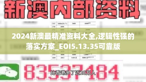 2024新澳最精准资料大全,逻辑性强的落实方案_EOI5.13.35可靠版