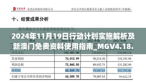 2024年11月19日行动计划实施解析及新澳门免费资料使用指南_MGV4.18.68晴朗版