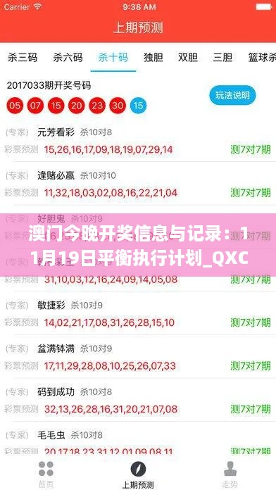 澳门今晚开奖信息与记录：11月19日平衡执行计划_QXC8.33.81搬山境