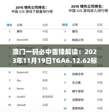 澳门一码必中雷锋解读：2023年11月19日TGA6.12.62标准落实详解