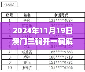 2024年11月19日澳门三码开一码解析与解答落实_NMK4.42.99活跃版