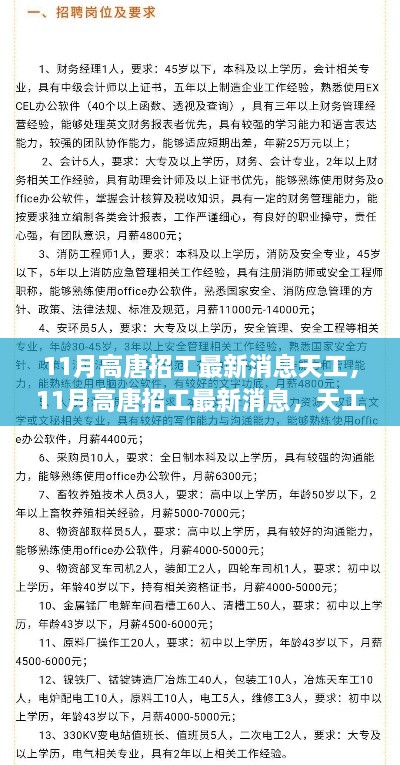 11月高唐招工最新消息，天工招聘动态与行业趋势深度解析