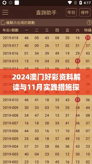 2024澳门好彩资料解读与11月实践措施探讨_TLN3.13.24高速版