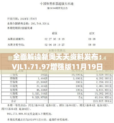 全面解读新奥天天资料发布：VJL1.71.97增强版11月19日数据分析