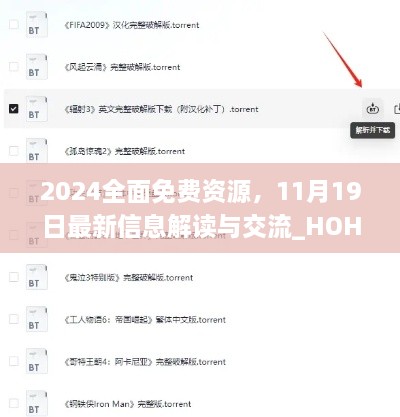 2024全面免费资源，11月19日最新信息解读与交流_HOH8.41.45游玩版