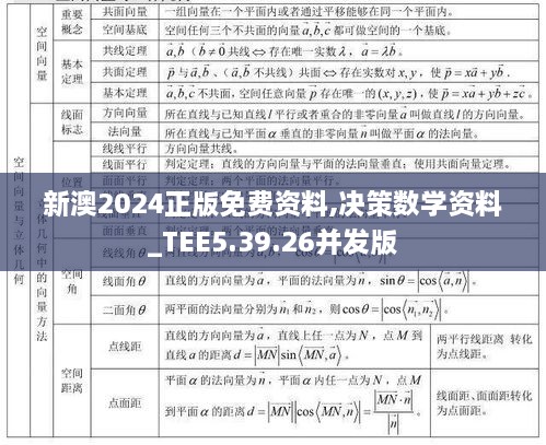 新澳2024正版免费资料,决策数学资料_TEE5.39.26并发版