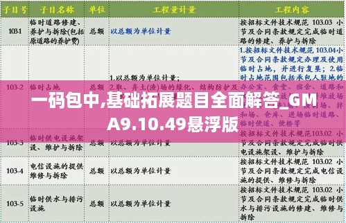 一码包中,基础拓展题目全面解答_GMA9.10.49悬浮版