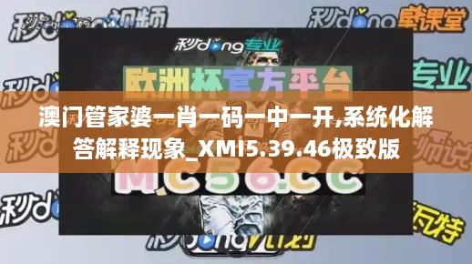 澳门管家婆一肖一码一中一开,系统化解答解释现象_XMI5.39.46极致版