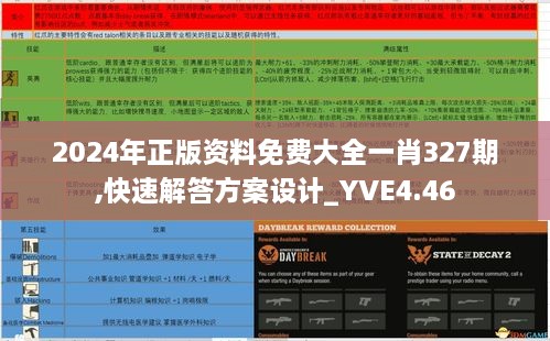 2024年正版资料免费大全一肖327期,快速解答方案设计_YVE4.46