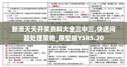 新澳天天开奖资料大全三中三,快速问题处理策略_原型版YSR5.20