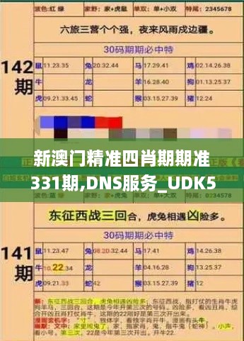 新澳门精准四肖期期准331期,DNS服务_UDK5.52