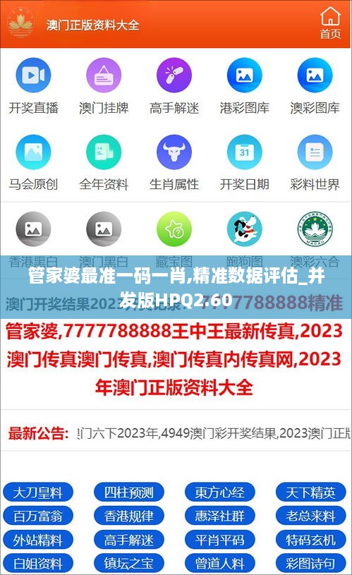 管家婆最准一码一肖,精准数据评估_并发版HPQ2.60