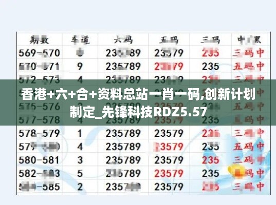 香港+六+合+资料总站一肖一码,创新计划制定_先锋科技RDZ5.57