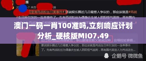 澳门一码一肖100准吗,立刻响应计划分析_硬核版MIO7.49