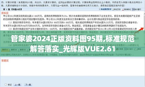 管家婆2024正版资料图95期,标准规范解答落实_光辉版VUE2.61