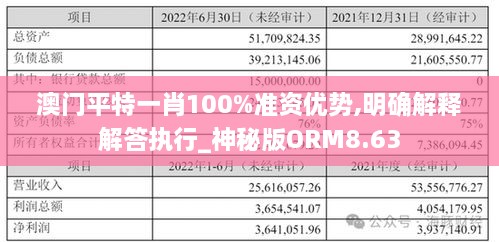 澳门平特一肖100%准资优势,明确解释解答执行_神秘版ORM8.63