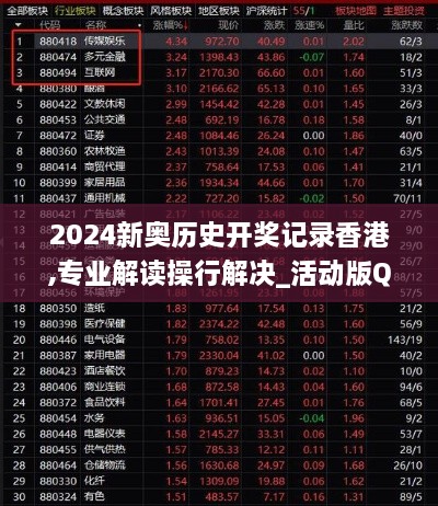 2024新奥历史开奖记录香港,专业解读操行解决_活动版QHG6.47