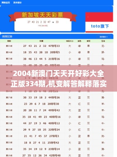 2004新澳门天天开好彩大全正版334期,机变解答解释落实_HJI3.58