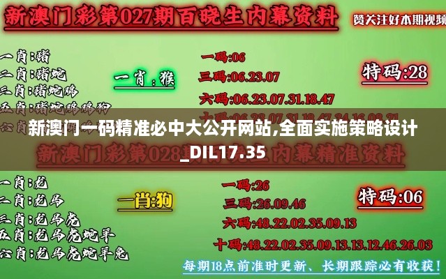 新澳门一码精准必中大公开网站,全面实施策略设计_DIL17.35