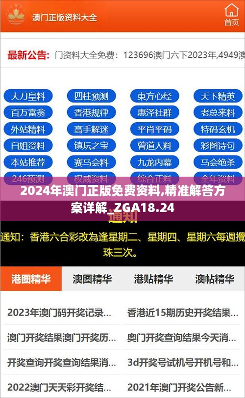 2024年澳门正版免费资料,精准解答方案详解_ZGA18.24