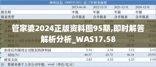 管家婆2024正版资料图95期,即时解答解析分析_WAS17.58