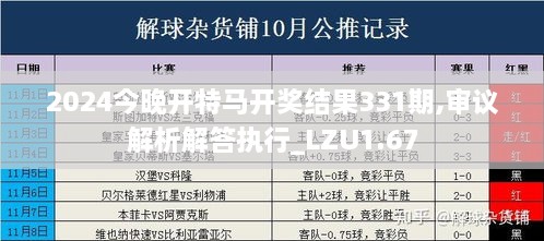 2024今晚开特马开奖结果331期,审议解析解答执行_LZU1.67